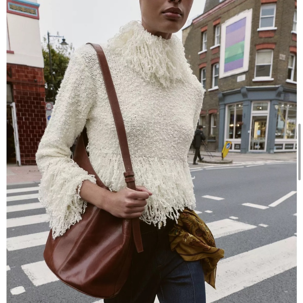 Zara NWT fringe knit jumper sweater 4737/102 - Picture 9 of 14